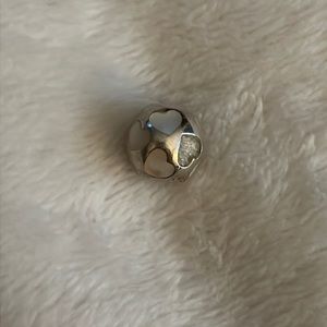 Authentic Pandora charm silver, white hearts, retired